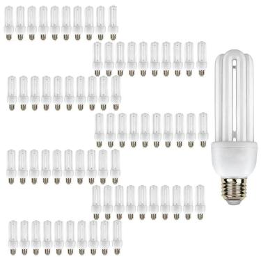 Imagem de Lampada Fluorescente Kit 80 Uni 220v Iluminaçao 15w Branco Frio Energia Rua Casa Ambiente