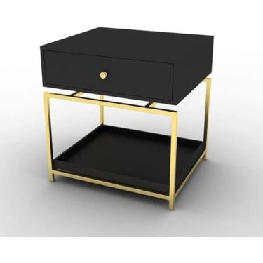 Imagem de Mesa de cabeceira simples para quarto, escritório, mesa de cabeceira, quarto, mesa de cabeceira, armário multifuncional, móveis de armazenamento com gaveta de tecido (cor: preto) (branco) (preto)