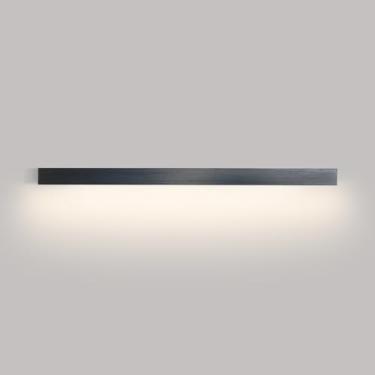 Imagem de HOSETEON Arandela de parede linear LED, barra de luz de parede preta moderna, rasgo longo, arandelas de parede de fundo de quarto, luzes de montagem na parede sala
