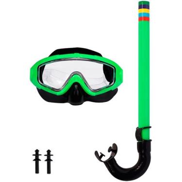 Imagem de Kit Snorkel Máscara Inicante Caribe Ajustável Bordas Arredondadas Bel,