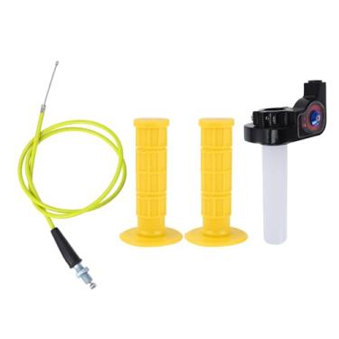 Imagem de REPAIROCK Kit de capas de guidão de borracha para motocicleta, scooter, bicicleta, quadriciclo, amarelo, 1 conjunto