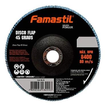 Imagem de Disco Flap 45 Graus 4 1/2 Polegadas X 80G Metal Famastil