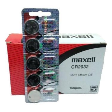 Imagem de Bateria CR2032 3v Maxell Prateada Blister 5 unidades