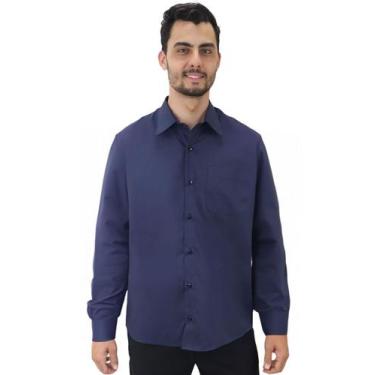 Imagem de Camisa social masculina manga longa - Demorgan Uniformes, Marinho, M