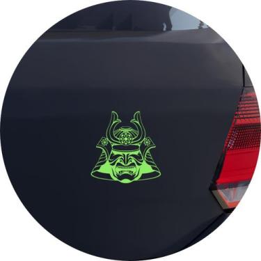 Imagem de Adesivo de Carro Máscara Guerreiro Samurai - Cor Verde Claro - Melhor 