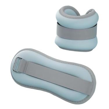 Imagem de UGPLM 2 peças pesos de pulso pesos no tornozelo pesos de braço para homens mulheres tiras de peso da perna para fitness aeróbica ioga ginástica, Blue 28cmx9cm