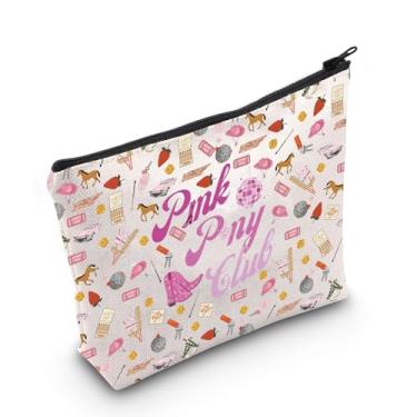 Imagem de WCGXKO Bolsa de maquiagem para amantes de música, rosa, pônei, clube, princesa, presente, cantora, fãs, presente, viagem, bolsa cosmética, Pony Club, Zíper