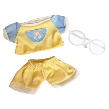 Imagem de TTETTZ Roupas de Pato de Pelúcia para Boneca de 15 Cm, Roupas de Boneca, Fantasia de Boneca de Brinquedo , Amarelo