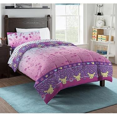 Imagem de Northwest Jogo de cama de solteiro Pokémon em uma bolsa, Piachu e Eevee, roupa de cama de anime para crianças, meninos, meninas, leve e doce