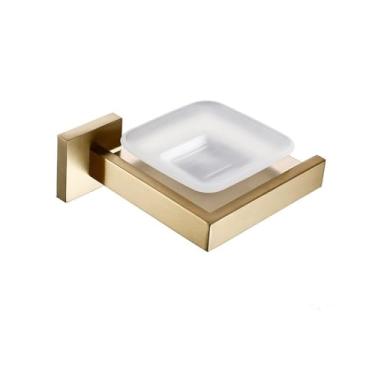 Imagem de Toalheiro dourado fosco, barra de toalhas de aço inoxidável 304, prateleira dupla para toalhas, suporte para papel, suporte para lenços de papel, suporte para escova de banheiro, saboneteira, 01