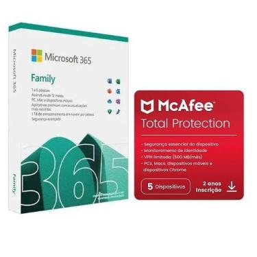 Imagem de Microsoft Office 365 Family com McAfee Total Protection Para 5 disposi