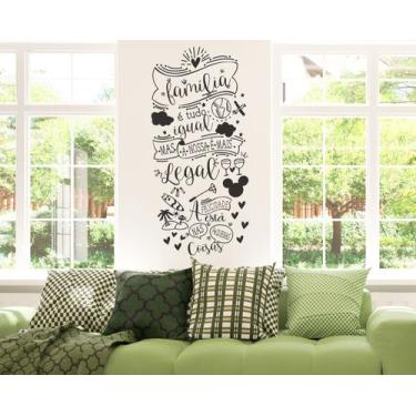 Imagem de Decoração De Parede Frase Familia Igual Mas a nossa e diferente - Gaud