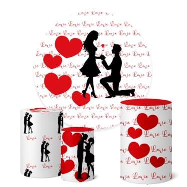 Imagem de Trio Capas Cilindro + Painel Redondo 1,50m Dia dos Namorados (K1DNA014)