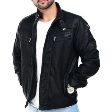 Imagem de Jaqueta De material ecológico Masculina Motoqueiro - Vmong, GG