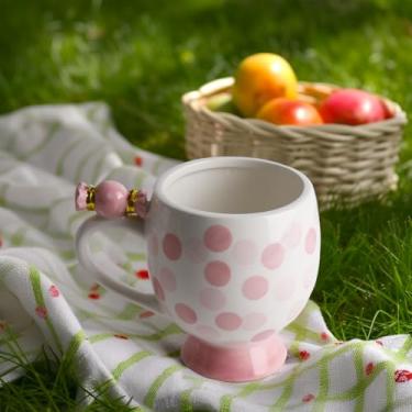 Imagem de DIF DECO Caneca de cerâmica em forma de doce fofa, caneca de férias exclusiva com alça xícara de cacau quente perfeita para amantes de chá e café, presentes para amigos da família ou crianças 340 g