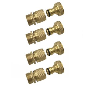 Imagem de 4 pares de kit de reparo de tubo de mangueira de água de aço inoxidável 3/10.2 cm, conector de jardim feminino masculino
