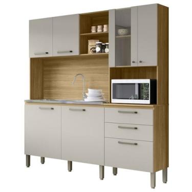 Imagem de Cozinha Compacta 7P 2G 182 cm Mega Freijo Soft KTP - Kits Paraná, Frei