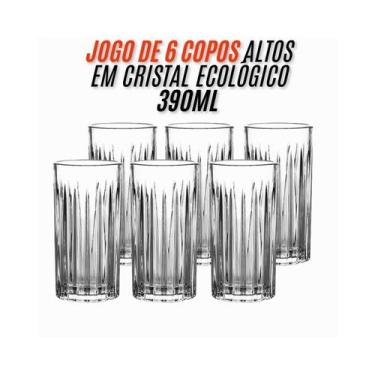 Imagem de Jogo de Copos Cristal Alto Drink Para Água e Suco 350ml 6pcs Transpare