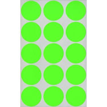 Imagem de MACO Etiquetas de codificação de cor redonda verde neon, 3,8 cm de diâmetro, 400 por caixa (MR2020-GG)