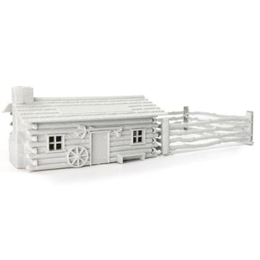 Imagem de Kit de cerca estável em escala O modelo sem pintura Old Country Barn desmontado para trens modelo Layout Village JZO02JJ