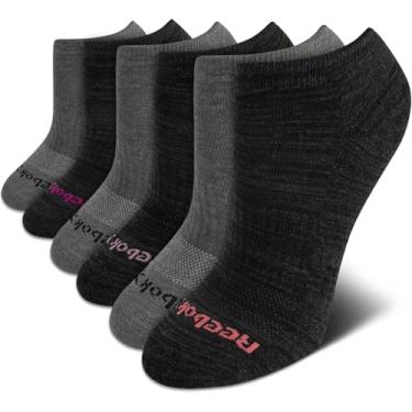 Imagem de Reebok Meias esportivas femininas – Meias acolchoadas de alto desempenho (pacote com 6)