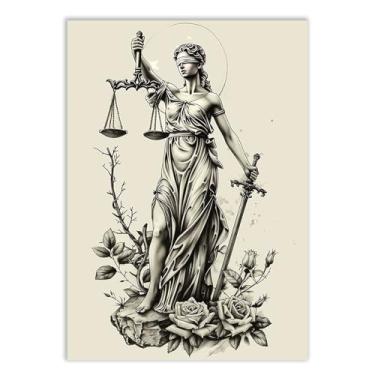 Imagem de Placa Decorativa Deusa Da Justiça Themis Direito Escritório Advocacia Desenho