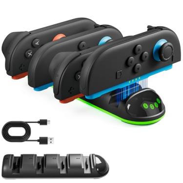 Imagem de FANPL Portable Charging Dock Station for Nintendo Switch 2 Joycon Controller, Mini Fast Charger Stand for 4 joy con 2 with Charging Indicator and Type C Charging Cable