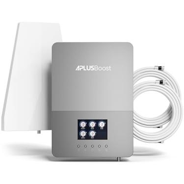 Imagem de Amplificador de celular para casa de até 5000 m², instalação rápida com antena embutida, tela LCD HD, amplificador de sinal de celular 4G LTE 5G