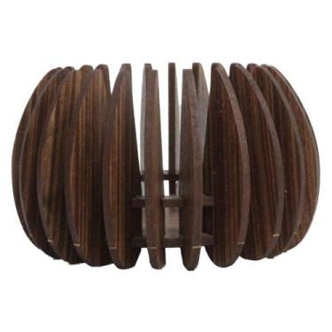 Imagem de Porta Vela / Castiçal Artesanal De Madeira Redonda 6x10cm De Ø - CANGU