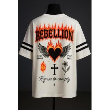 Imagem de Camiseta Streetwear Oversized Masculina rebellion - swagon, P