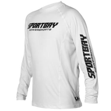 Imagem de Camisa Masculina Power Sports Rash Guard Gola Redonda, Branco, GG