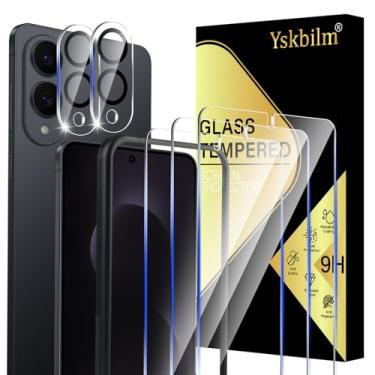 Imagem de U. EHome Pacote com 3 protetores de tela de vidro para Samsung Galaxy S25 Edge [6,7 polegadas] com 2 protetores de lente de câmera, vidro temperado 9H, desbloqueio de impressões digitais