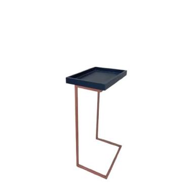 Imagem de Mesa Lateral De Apoio Sofá Pé De Aço - Sofisticação, Luxo e Decoração (Preto/bronze)