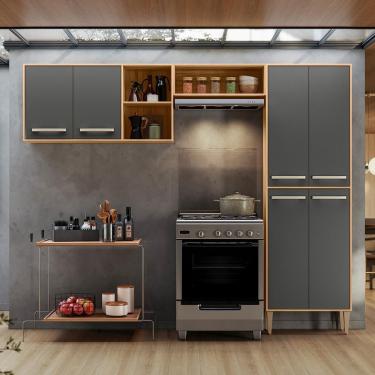 Imagem de Cozinha Mariah Freijó/chumbo Pta Fechada Freijó/chumbo