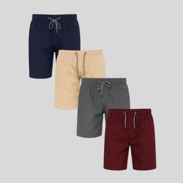 Imagem de Kit 4 Shorts Infantil Tactel Masculino com Cós Elástico e Cordão Confo