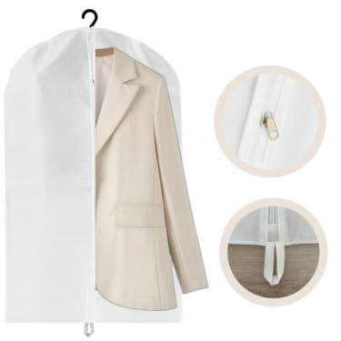 Imagem de Capa Protetora para Vestidos e Ternos com Zíper – Ideal para Vestido de Noiva, Blusas de Alça, Roupas Finas – Organizador de Closet e Viagem (Branco, 1,40 x 60 cm - VESTIDO)