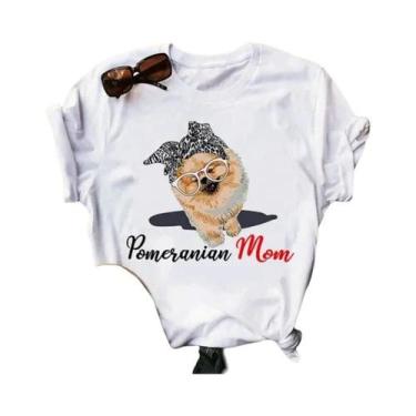 Imagem de Camiseta Feminina Verão - Pomeranian Mom - Manga Curta, BR-G4, Wtq0013