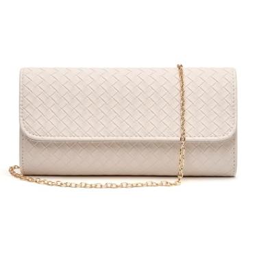 Imagem de MUDUO Bolsa feminina de tecido casual de couro bolsa de ombro bolsa tiracolo bolsa clutch fashion, Branco creme, 9.2" x 2.1" x 4.7"