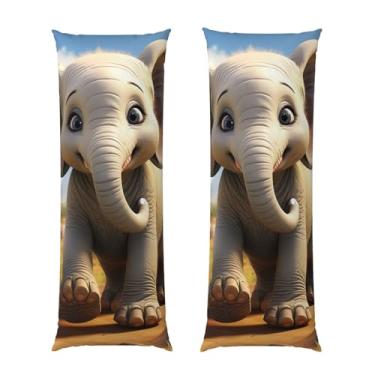 Imagem de Capa de travesseiro corporal com zíper oculto, fronha longa de microfibra macia e respirável para travesseiro corporal, capas de travesseiro de elefante de desenho animado para dormir, presente de
