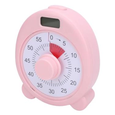 Imagem de Cosiki Timer Visual de 60 Minutos, Cronômetro de Contagem Regressiva do Tempo Mecânico Com Vibração e Alarme Alto, Cronômetro de Cozinha Recarregável USB para Gerenciamento de Tempo, (Rosa)