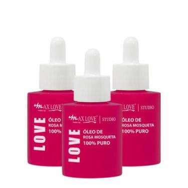 Imagem de Kit 3 Óleo de Rosa Mosqueta 100% Puro Max Love Corpo 30ml