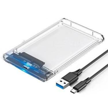 Imagem de Case USB-C 3.0 Transparente Para HD Sata, SSD 2.5