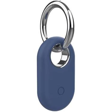 Imagem de Capa Case Silicone com Chaveiro para Samsung Galaxy Smarttag2 Android Rastreador Localizador Smart Tag 2 Antiqueda Antiperda para Mochila Chaves Pet Bagagem Objetos de Valor (Azul Escuro)