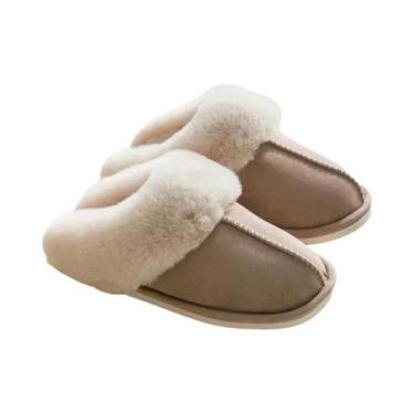 Imagem de Chinelo de Inverno Feminino Quente - Pele Sintética com Interior de Pe