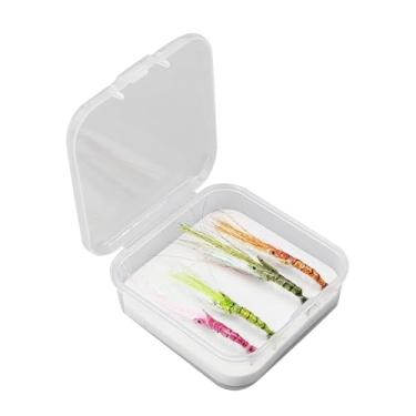 Imagem de oshhni 4 peças iscas de pesca com mosca acessórios iscas artificiais equipamentos presentes para lago rio peixe-lua salmão panfish