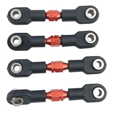 Imagem de Adjustable Aluminum Pull Rod Set for 1/10 4-Tec Drift Ford Mustang RWD On-Road RC Car, Replace #8348#10542 (Red)