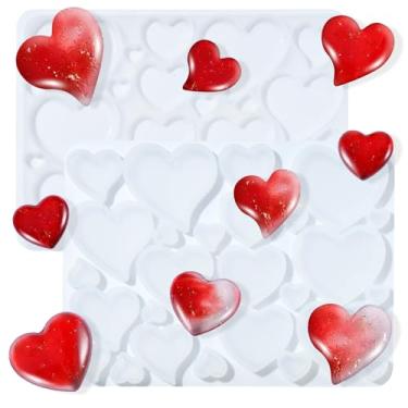 Imagem de UR URLIFEHALL 5 moldes de silicone de resina de coração, moldes brancos em forma de coração, moldes de joias para dia dos namorados, brincos epóxi, projetos de artesanato