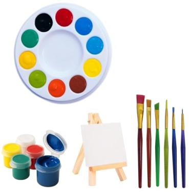 Imagem de Kit Completo de Pintura - Paleta Godê + Pincel + Tela com Cavalete + Tintas Guache (Kit Completo de Pintura)