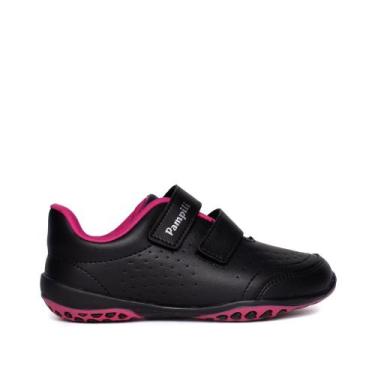 Imagem de Tênis Infantil Pampili Napa Preto/Pink, Preto, Pink, 28