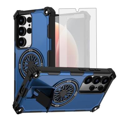 Imagem de Asuwish Capa de celular para Samsung Galaxy S24 Ultra 5G com protetor de tela de vidro temperado e suporte magnético à prova de choque acessórios para celular fino S24Ultra 24S S 24 24Ultra feminino